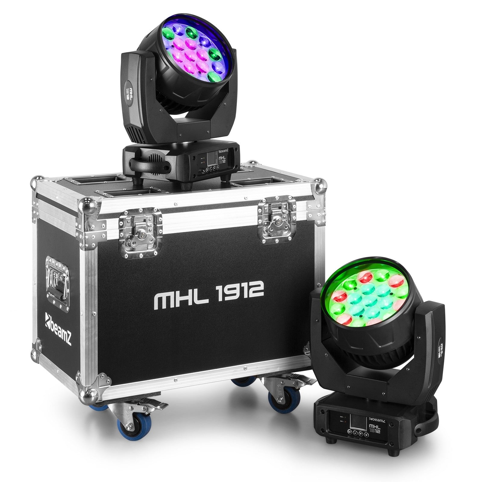 beamZ MHL1912 - LED Wash Cabezal móvil con Zoom 2pcs en Flightcase - Tempo Shop