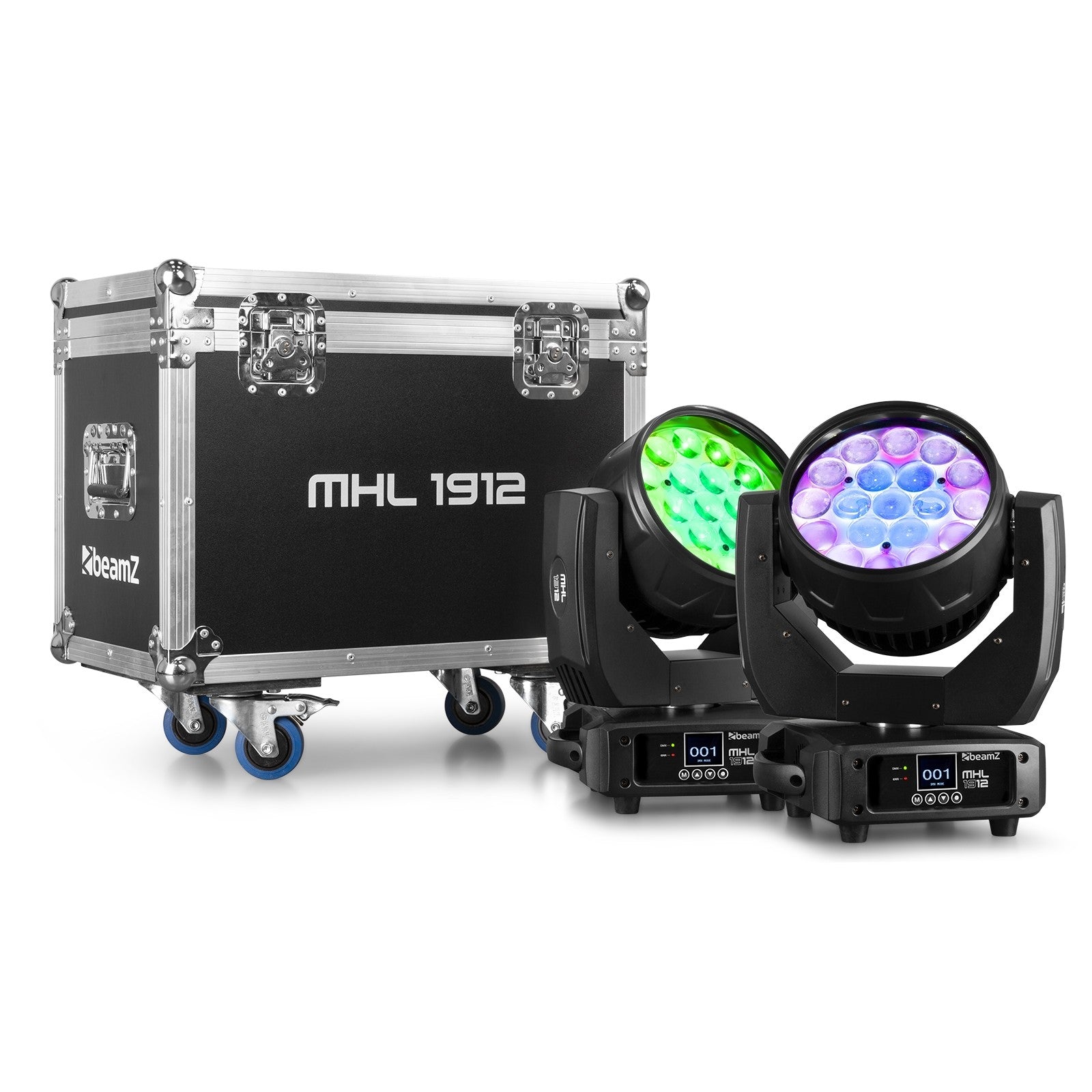beamZ MHL1912 - LED Wash Cabezal móvil con Zoom 2pcs en Flightcase - Tempo Shop