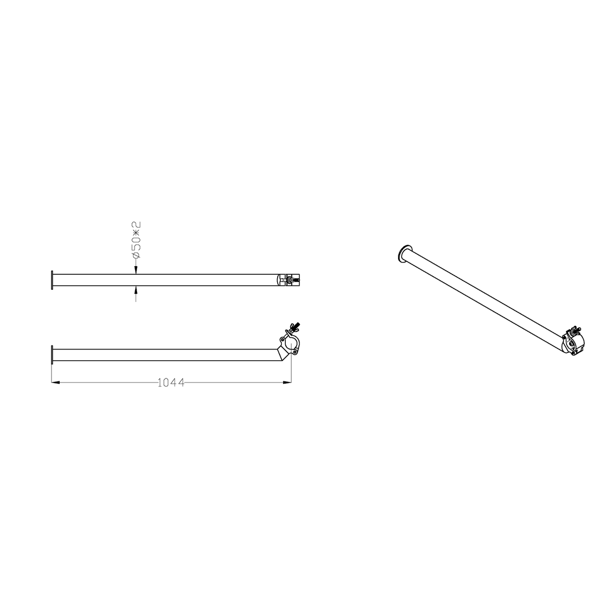 beamZ Pro AC500 - Acoplador de brazo en ángulo de 1 metro para Truss - Tempo Shop