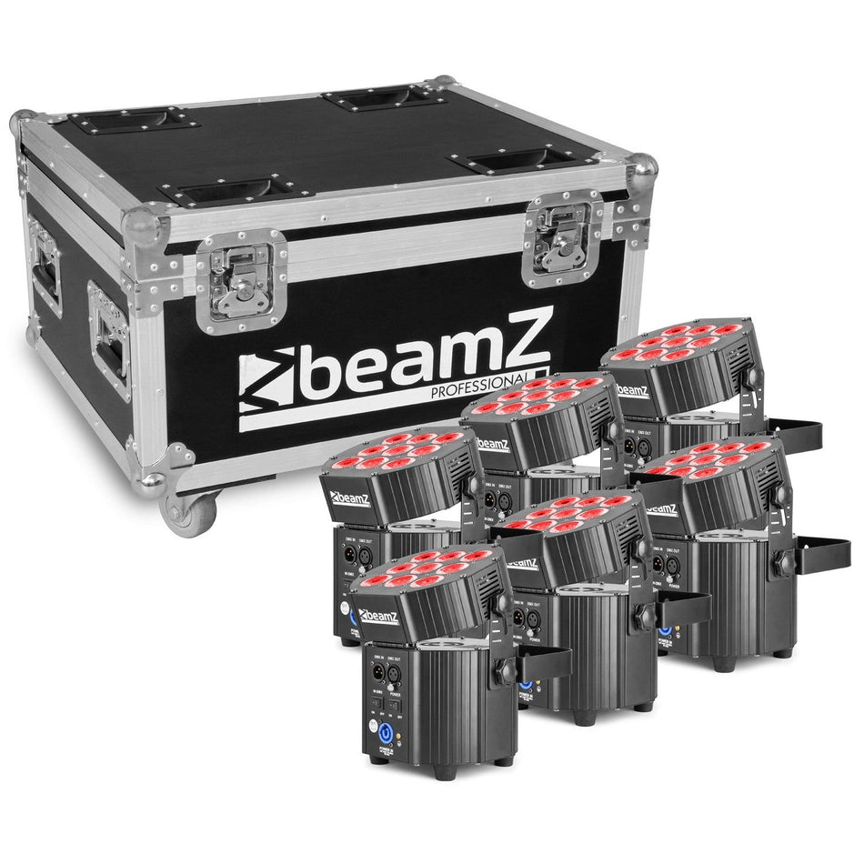 beamZ Pro BBP60 - Conjunto Focos, 6pcs en Flightcase con cargador - Tempo Shop