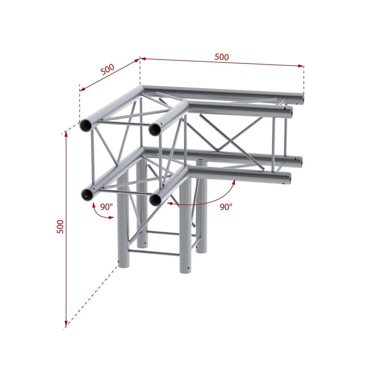 beamZ Pro P24 - C30 Deco - Truss 3 - way 90º corner - Tempo Shop