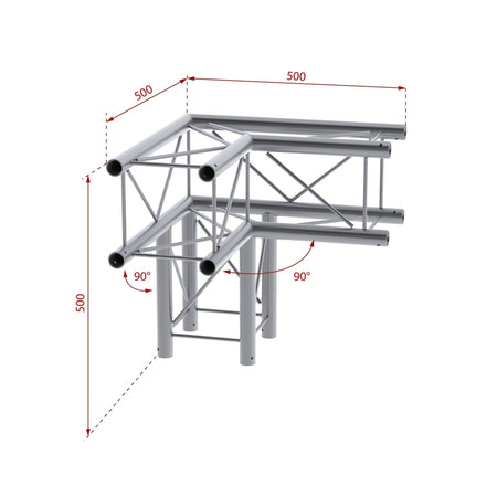 beamZ Pro P24 - C30 Deco - Truss 3 - way 90º corner - Tempo Shop