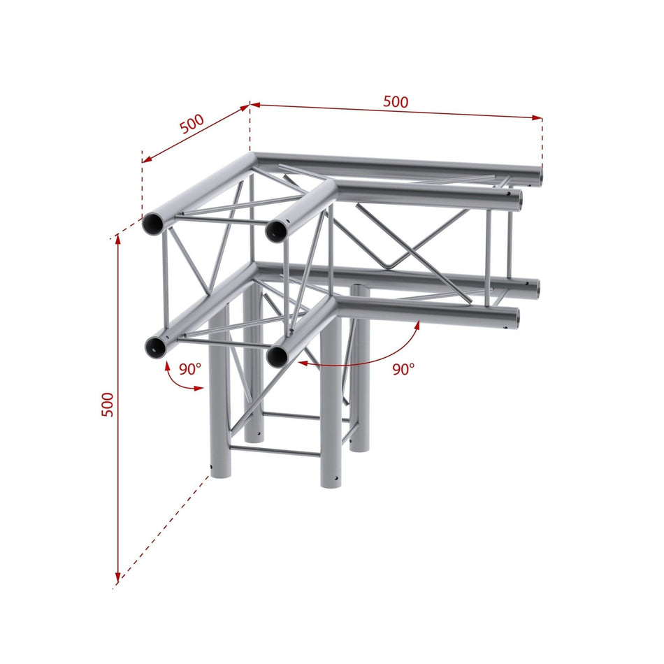 beamZ Pro P24 - C30 Deco - Truss 3 - way 90º corner - Tempo Shop