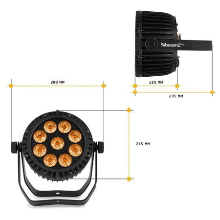 beamZ Pro WBP912IP - Foco PAR LED Aluminio IP65 con batería 6en1 - Tempo Shop