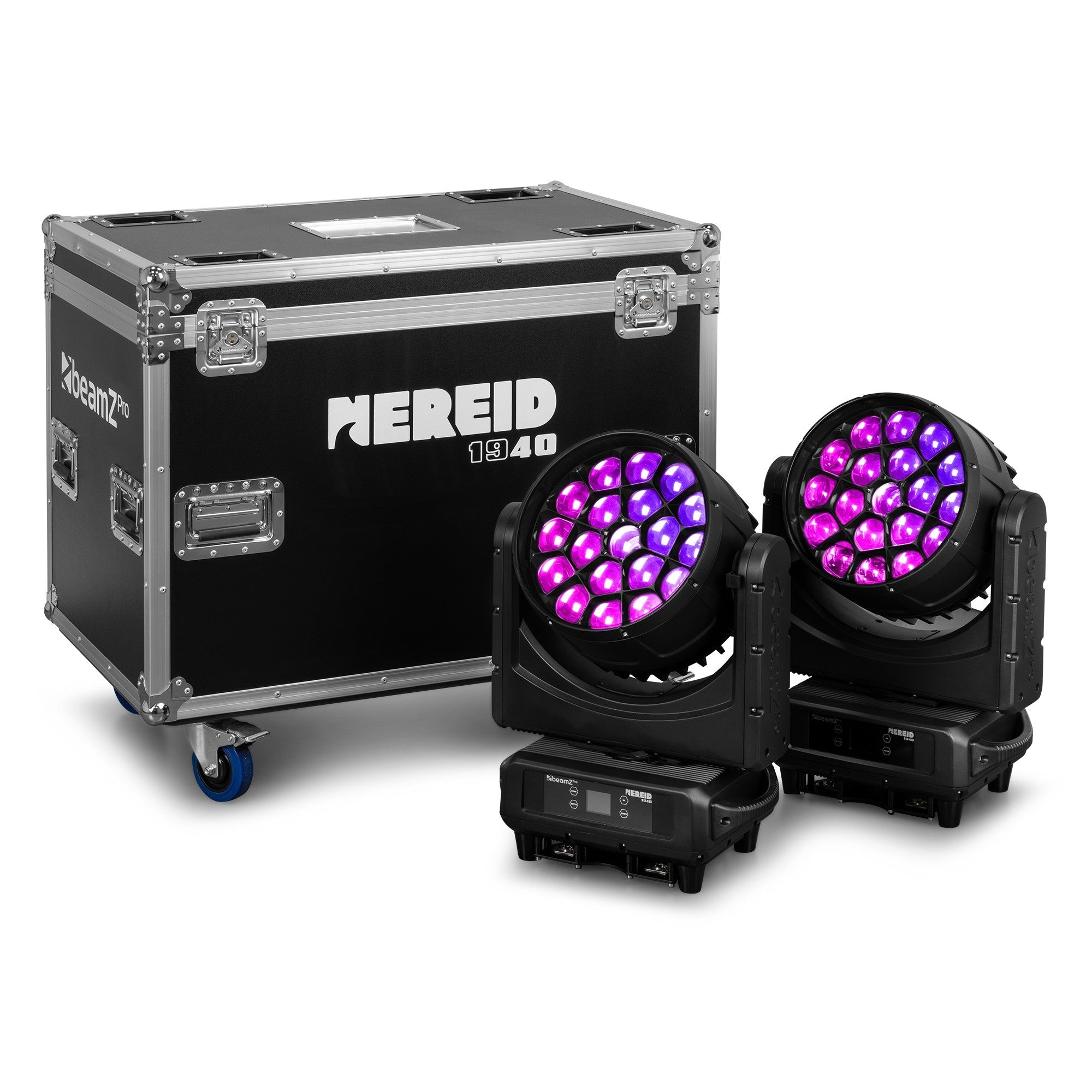 beamZ Pro Nereid1940 - LED Bee Eye Cabeza móvil con Zoom para exterior 2 piezas en Flightcase - Tempo Shop