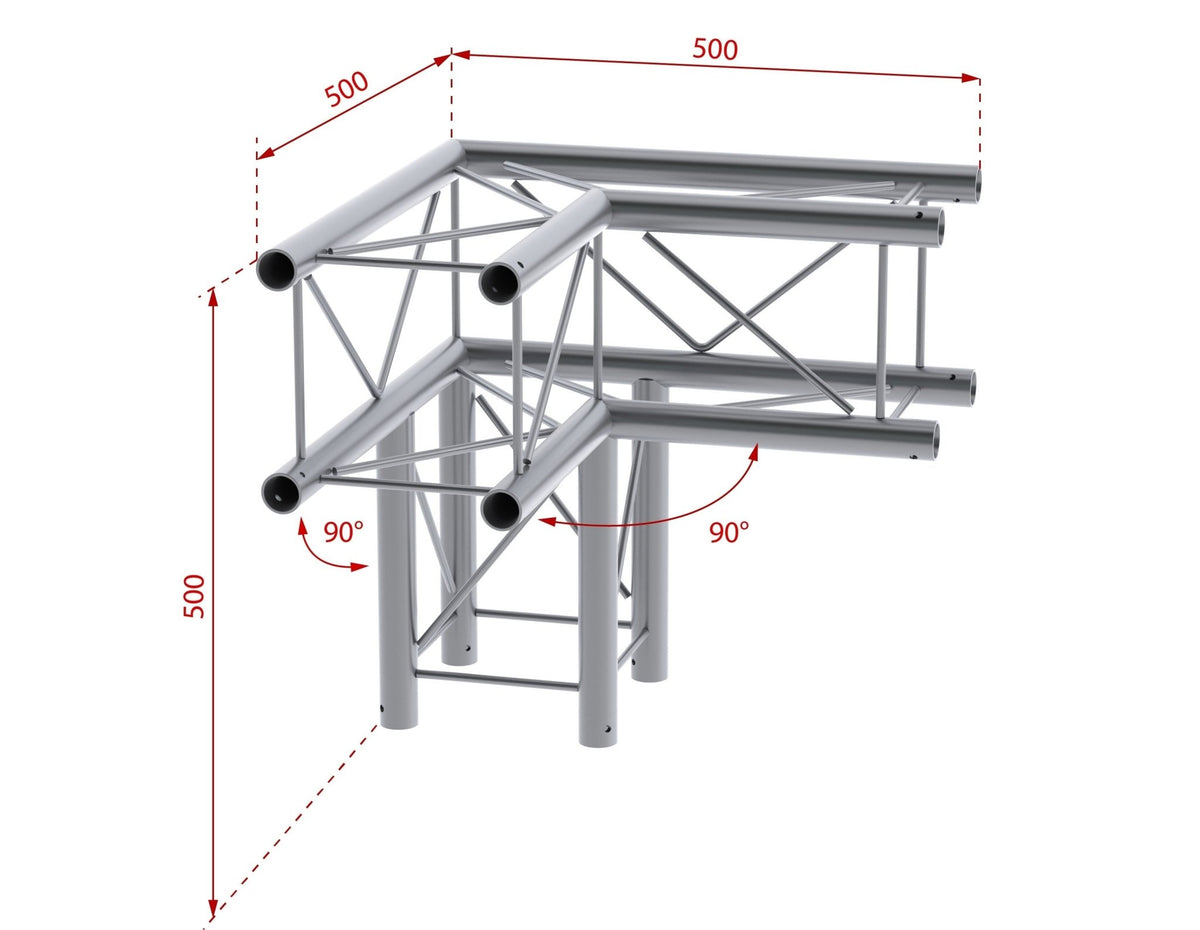 beamZ Pro P24 - C30 Deco - Truss 3 - way 90º corner - Tempo Shop