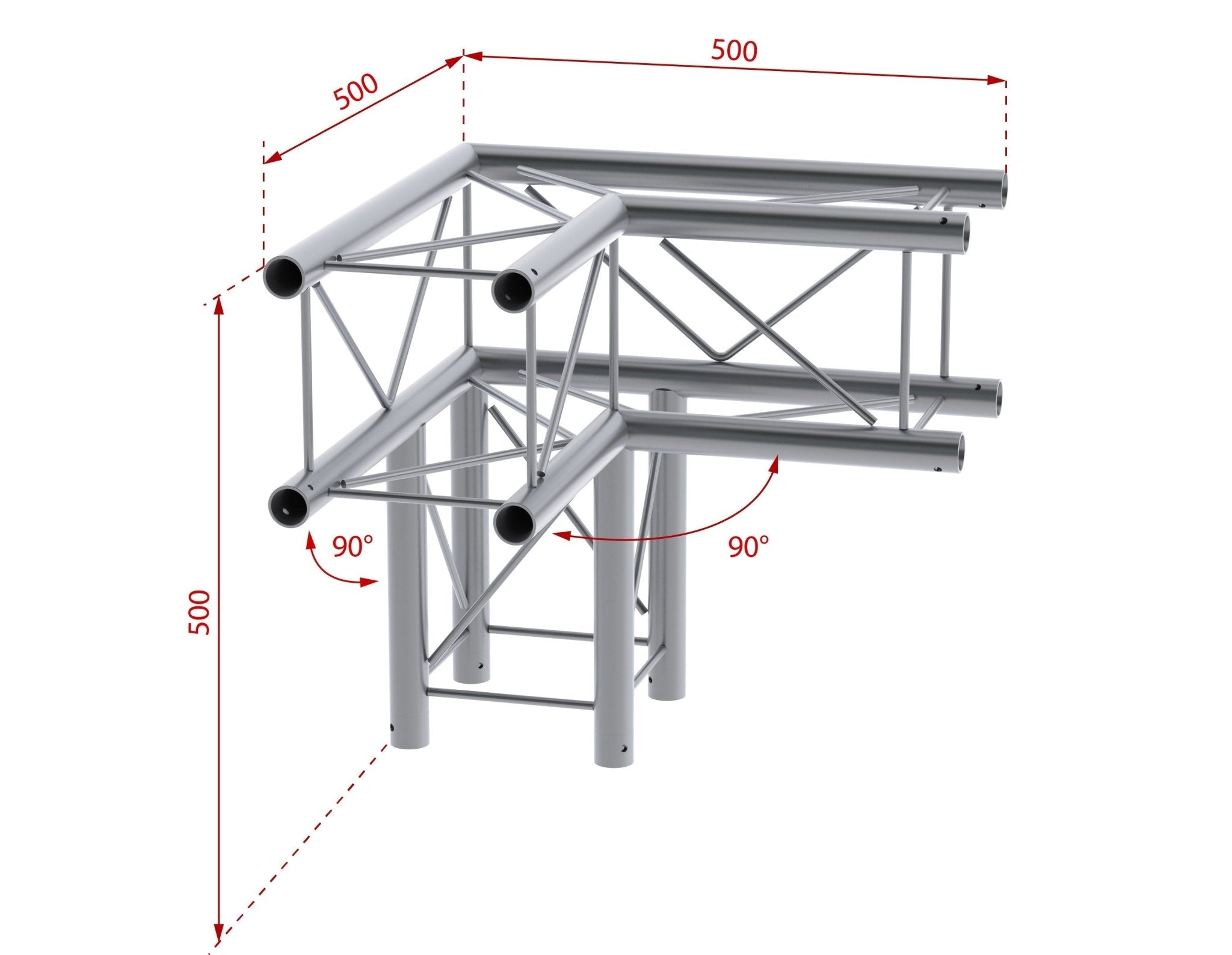beamZ Pro P24 - C30 Deco - Truss 3 - way 90º corner - Tempo Shop