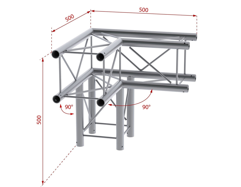 beamZ Pro P24 - C30 Deco - Truss 3 - way 90º corner - Tempo Shop