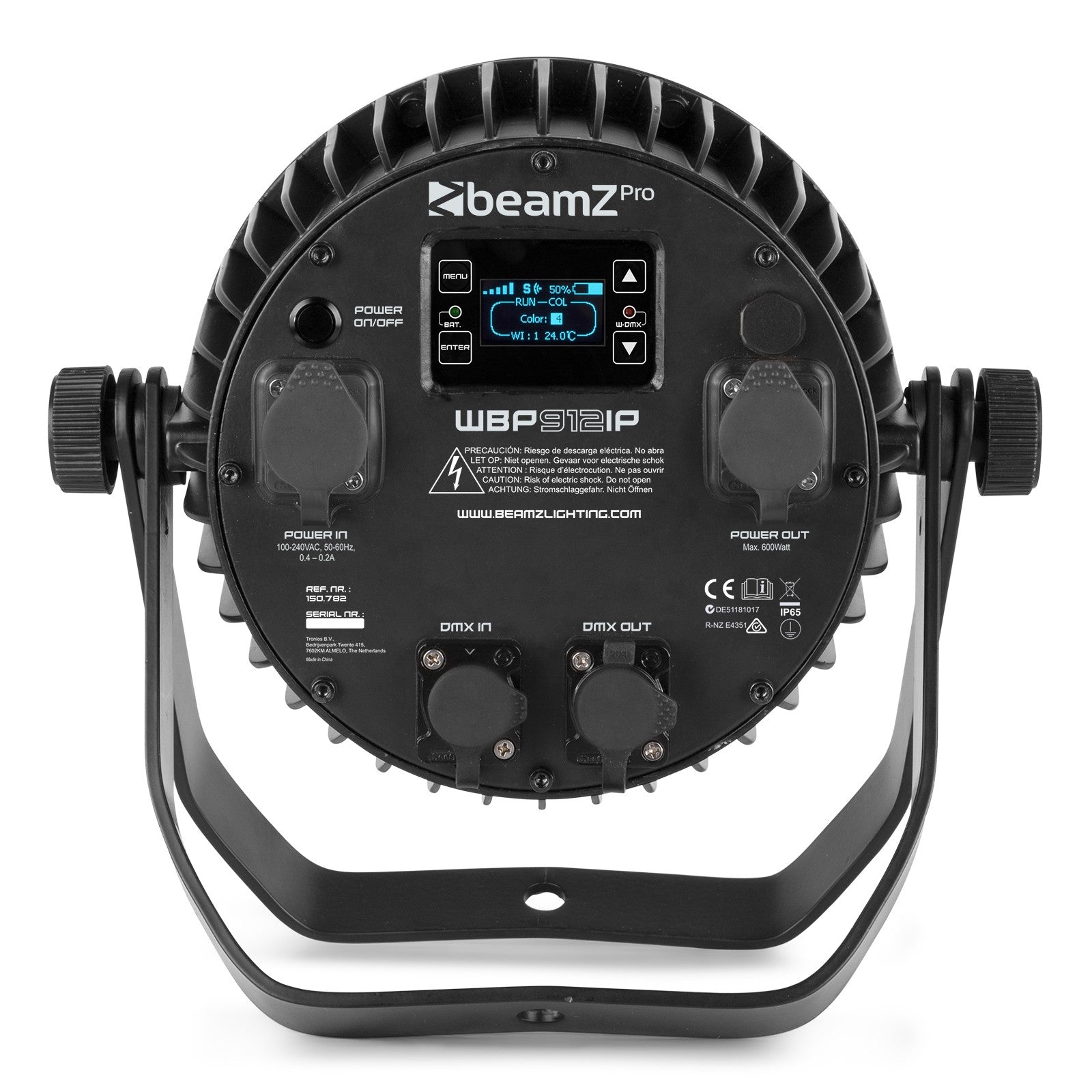 beamZ Pro WBP912IP - Foco PAR LED Aluminio IP65 con batería 6en1 - Tempo Shop