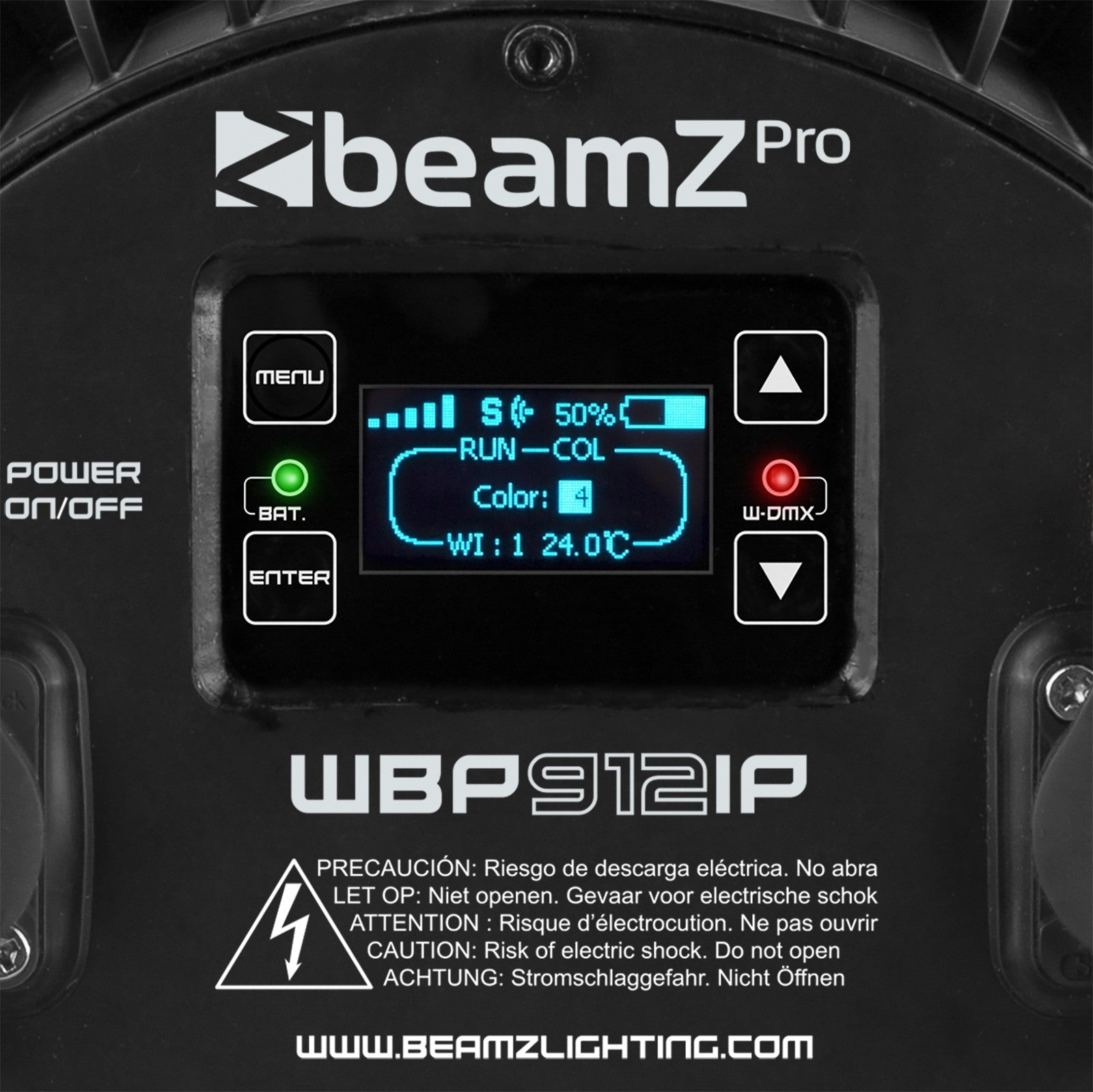 beamZ Pro WBP912IP - Foco PAR LED Aluminio IP65 con batería 6en1 - Tempo Shop