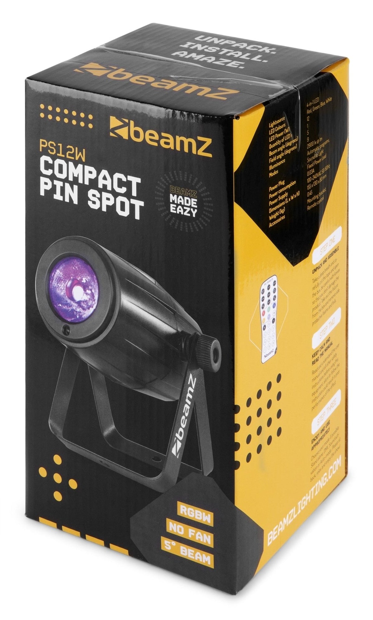 beamZ PS12W - LED Foco Spot 12W RGBW IR - Tempo Shop