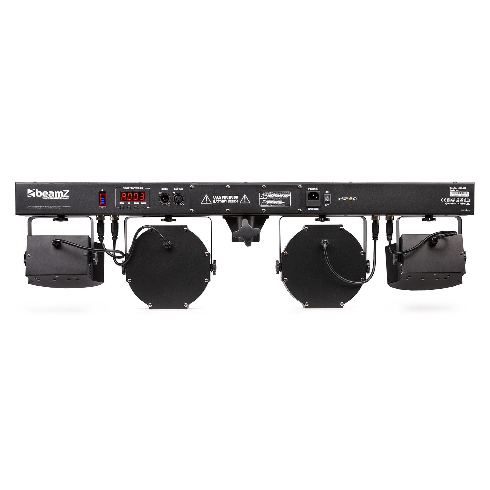 beamZ SB02 ShowBar - Barra con batería 2x Derby y 2x PAR - Tempo Shop