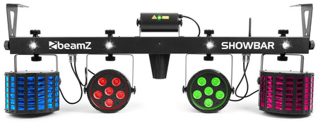 beamZ SHOWBAR - Barra con 2x Foco PAR, 2x Butterfly y Laser R/G DMX IRC - Tempo Shop