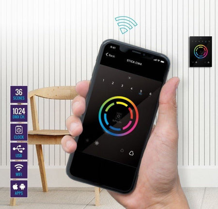 beamZ STICK - CW4 - Interface WiFi DMX para montar en pared - Tempo Shop