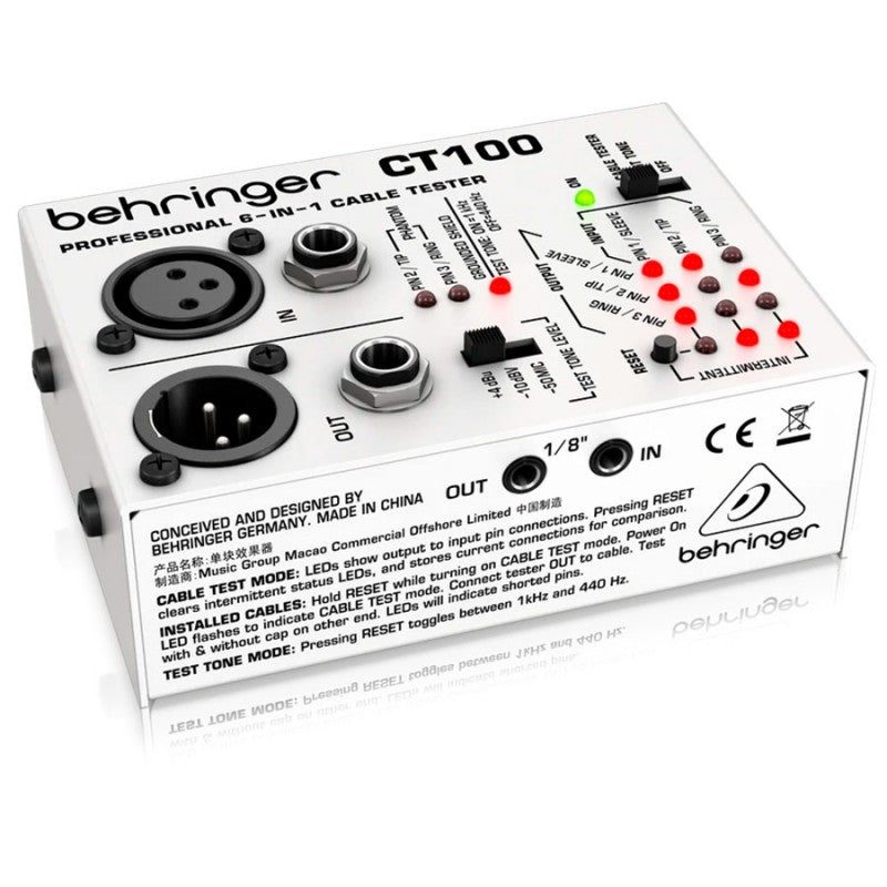 Behringer CT100 - Comprobador de Cables 6 en 1 - Tempo Shop
