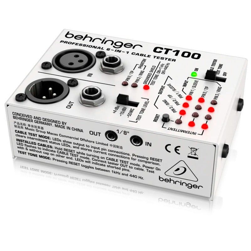 Behringer CT100 - Comprobador de Cables 6 en 1 - Tempo Shop