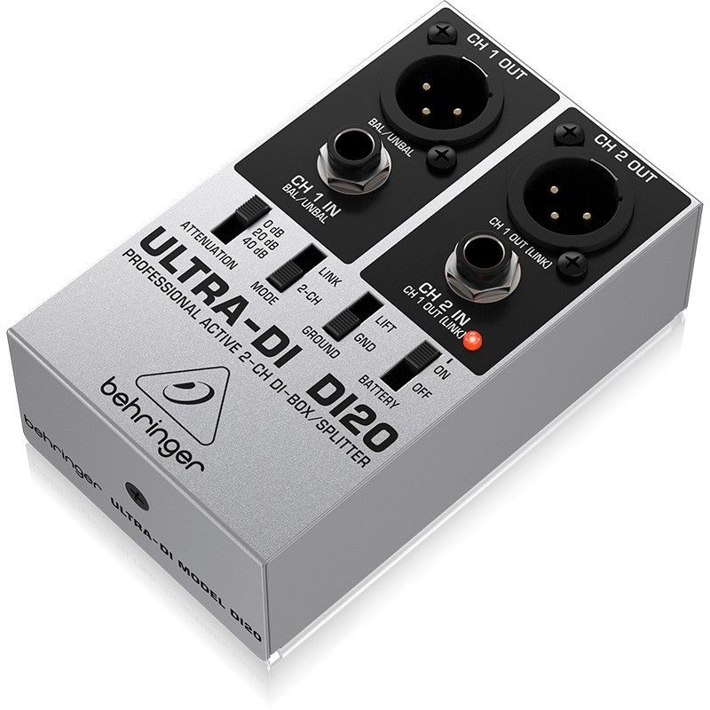 Behringer DI20 ULTRA-DI - Caja de inyección directa activa de 2 canales con función splitter - Tempo Shop