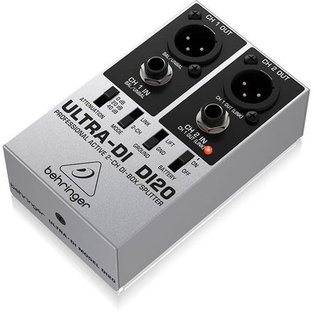 Behringer DI20 ULTRA-DI - Caja de inyección directa activa de 2 canales con función splitter - Tempo Shop