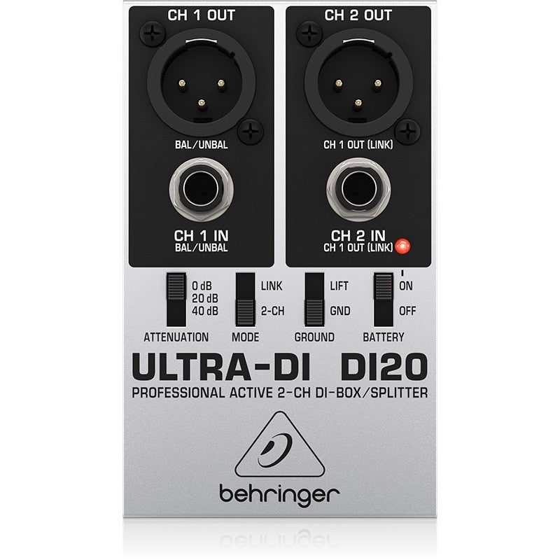 Behringer DI20 ULTRA-DI - Caja de inyección directa activa de 2 canales con función splitter - Tempo Shop