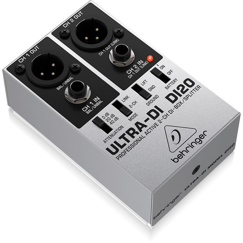 Behringer DI20 ULTRA-DI - Caja de inyección directa activa de 2 canales con función splitter - Tempo Shop
