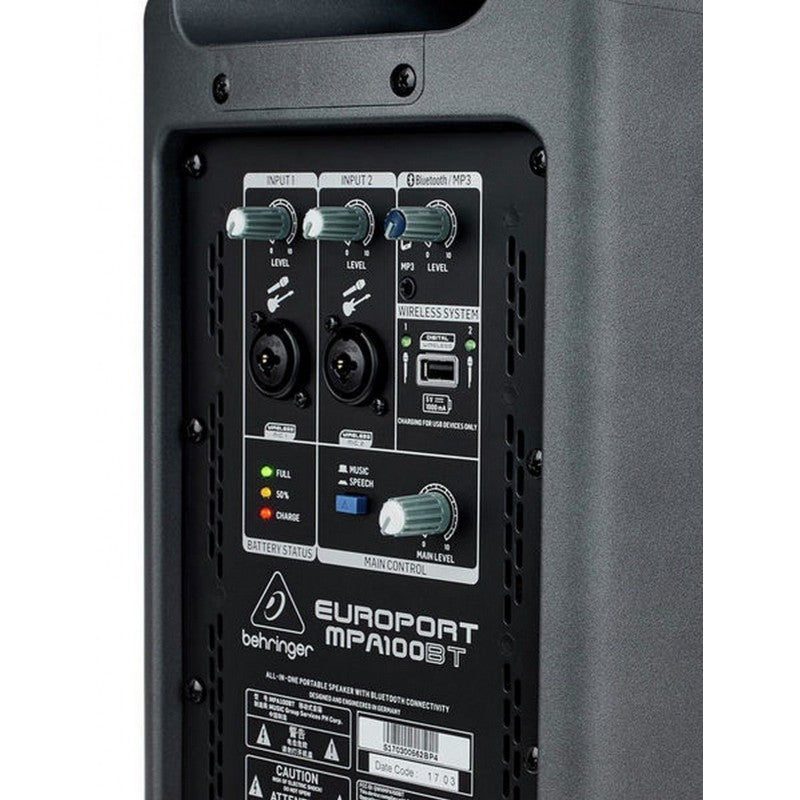 Behringer MPA100BT - Sistema PA Portátil Bluetooth - Tempo Shop