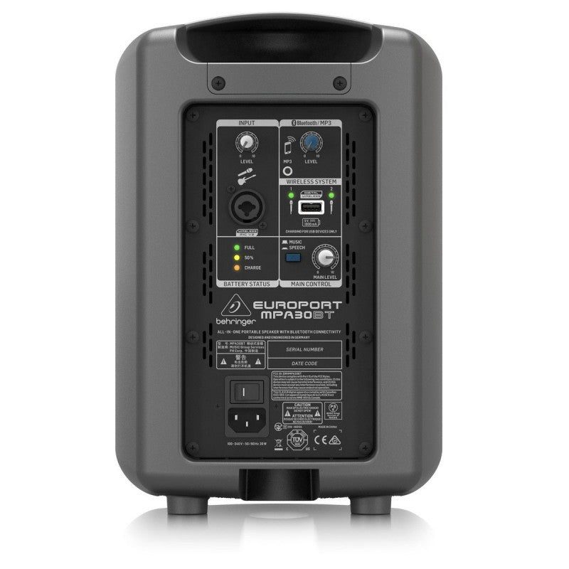 Behringer MPA30BT - Altavoz PA Portátil Bluetooth con Batería - Tempo Shop