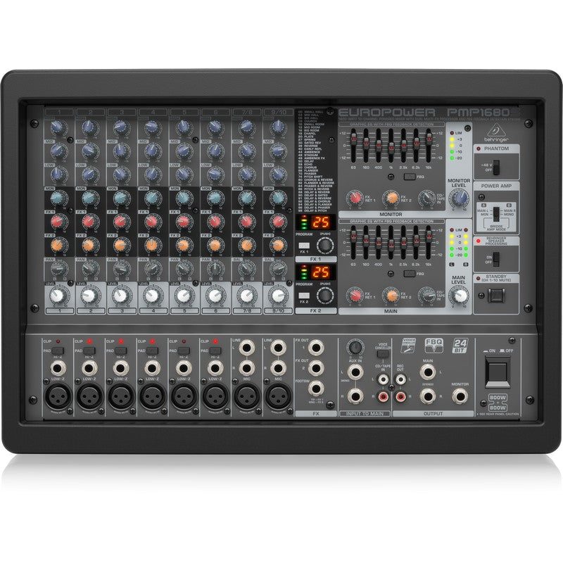 Behringer PMP1680S - Mezclador Amplificado 10 Canales 1600W - Tempo Shop