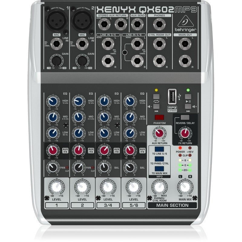Behringer QX602MP3 - Mezclador Analógico 6 Canales con Efectos - Tempo Shop