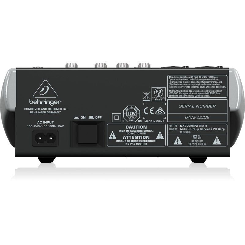 Behringer QX602MP3 - Mezclador Analógico 6 Canales con Efectos - Tempo Shop