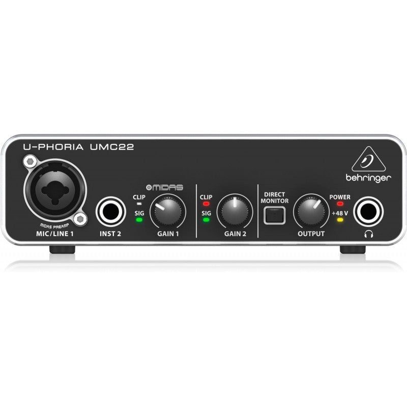Behringer UMC22 U-PHORIA - Interfaz de Audio USB 2x2 - Tempo Shop