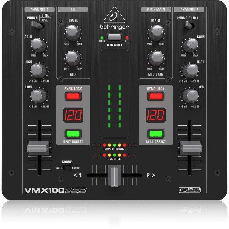 Behringer VMX100 USB - Mezclador para DJ de 2 canales - Tempo Shop