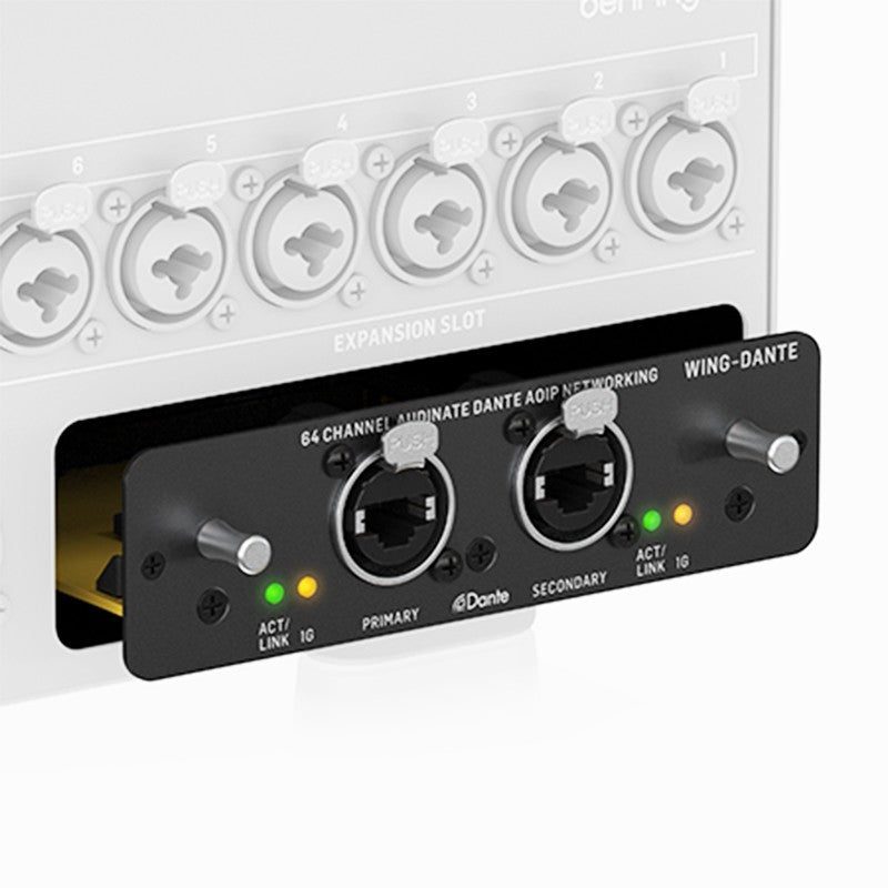 Behringer WING-DANTE - Tarjeta de Expansión de Red AoIP de 64x64 Canales - Tempo Shop