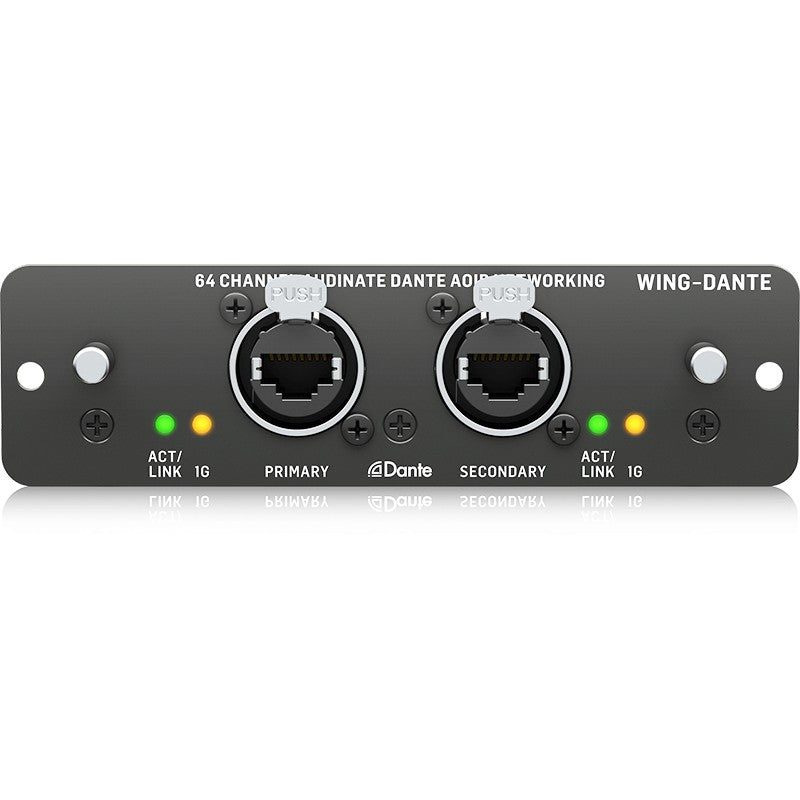 Behringer WING-DANTE - Tarjeta de Expansión de Red AoIP de 64x64 Canales - Tempo Shop