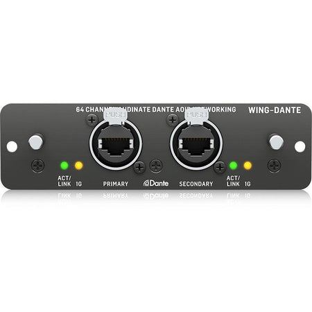 Behringer WING-DANTE - Tarjeta de Expansión de Red AoIP de 64x64 Canales - Tempo Shop