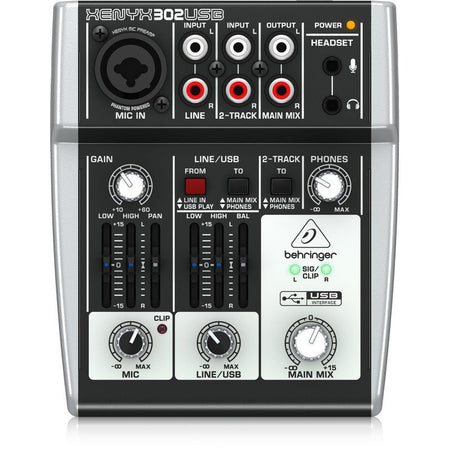 Behringer XENYX 302-USB - Mezclador Analógico de 5 Canales - Tempo Shop