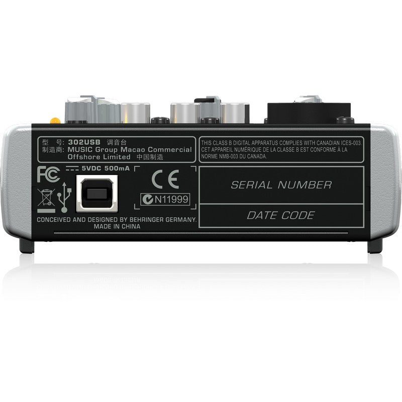 Behringer XENYX 302-USB - Mezclador Analógico de 5 Canales - Tempo Shop