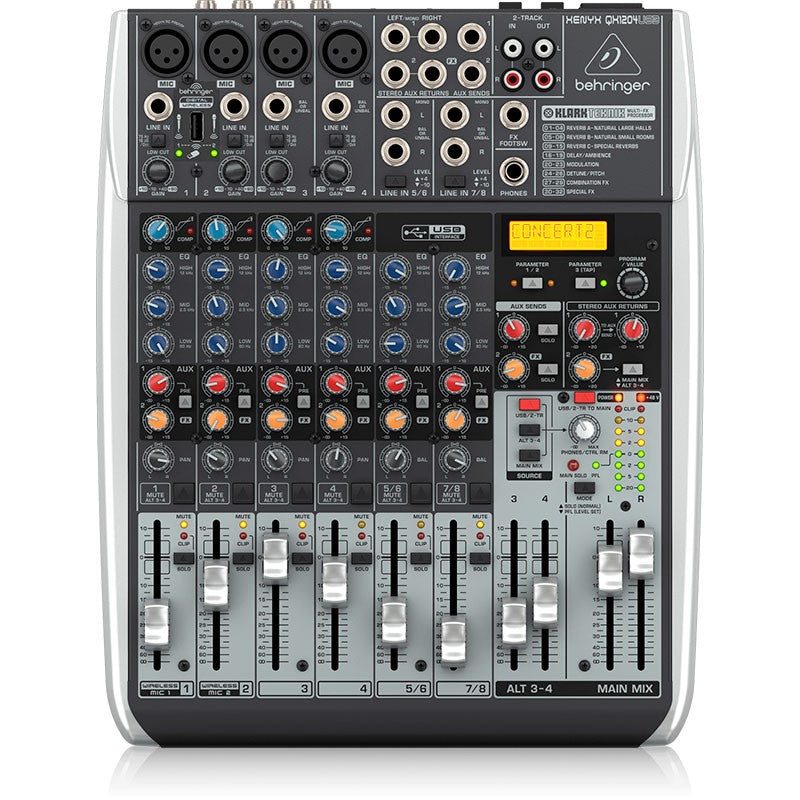 Behringer XENYX QX1204USB - Mezclador Premium de 12 Entradas - Tempo Shop