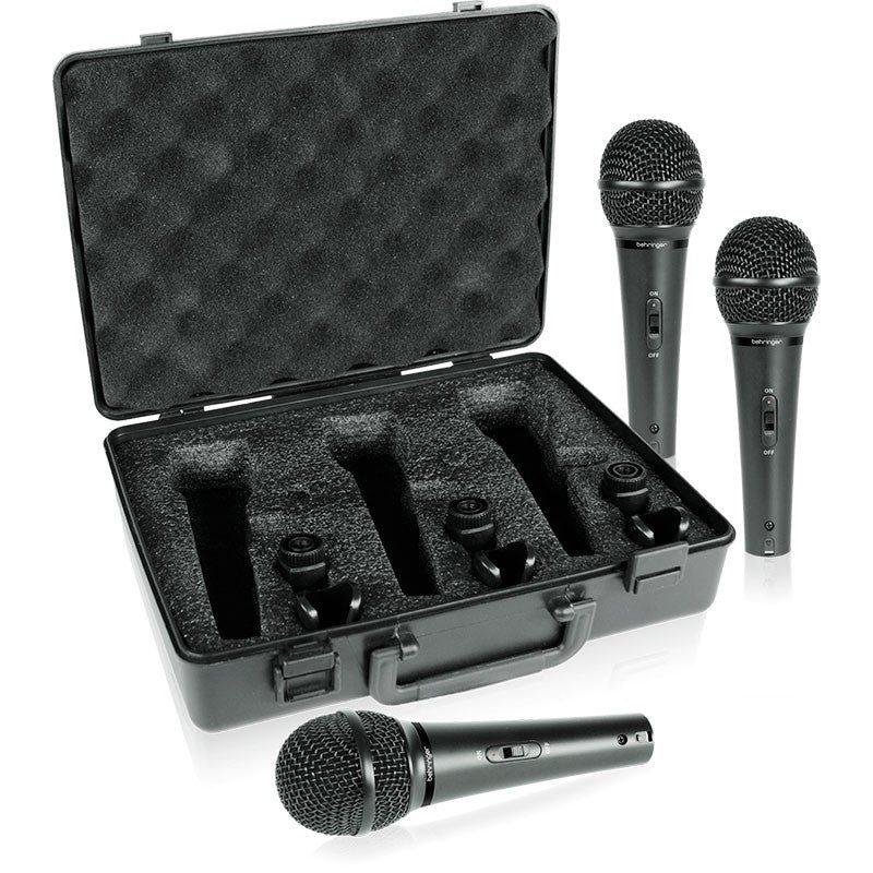 Behringer XM1800S - Set de 3 Micrófonos Dinámicos de Mano - Tempo Shop