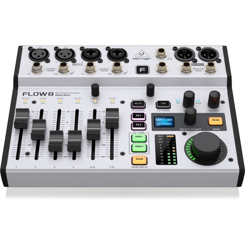 Behringer Flow 8 - Mezclador Digital de 8 Canales con Bluetooth y USB