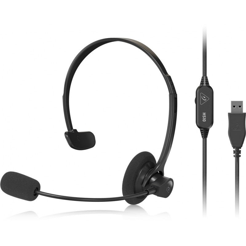 Behringer HS10 - Auriculares Mono con Micrófono y Conexión USB