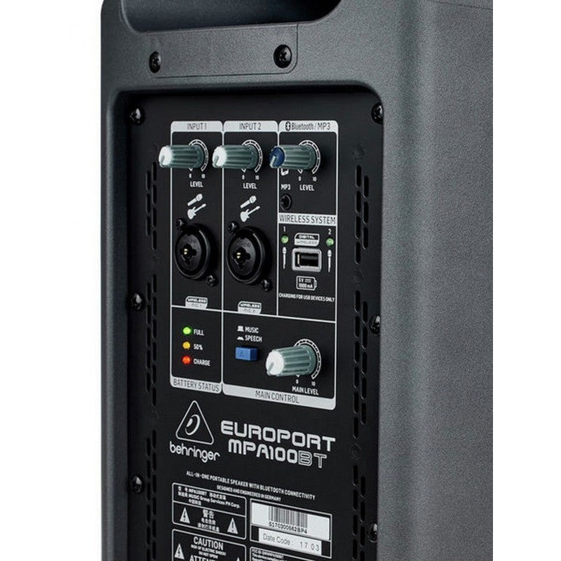 Behringer MPA100BT - Sistema PA Portátil Bluetooth