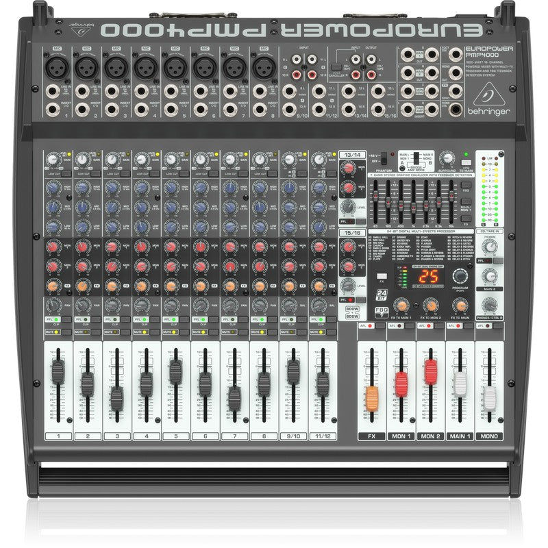 Behringer PMP4000 - Mezclador Amplificado de 1600 W y 16 Canales