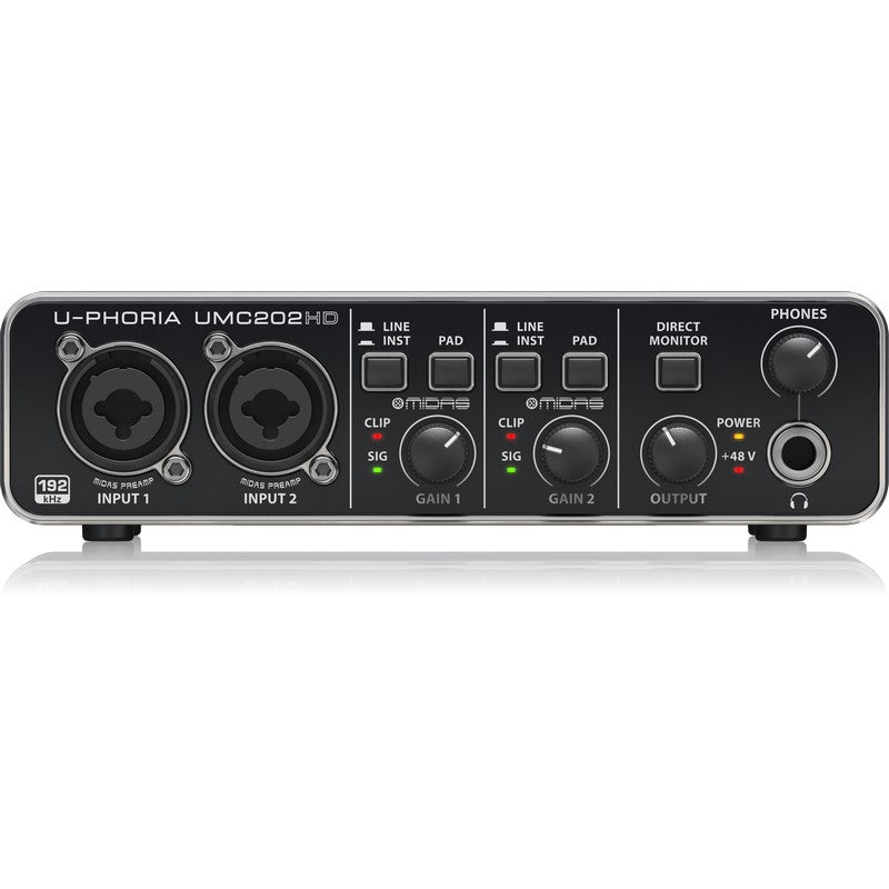 Behringer UMC202HD - Interfaz de Audio USB 2x2 de 192 kHz