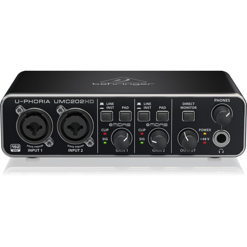 Behringer UMC202HD - Interfaz de Audio USB 2x2 de 192 kHz