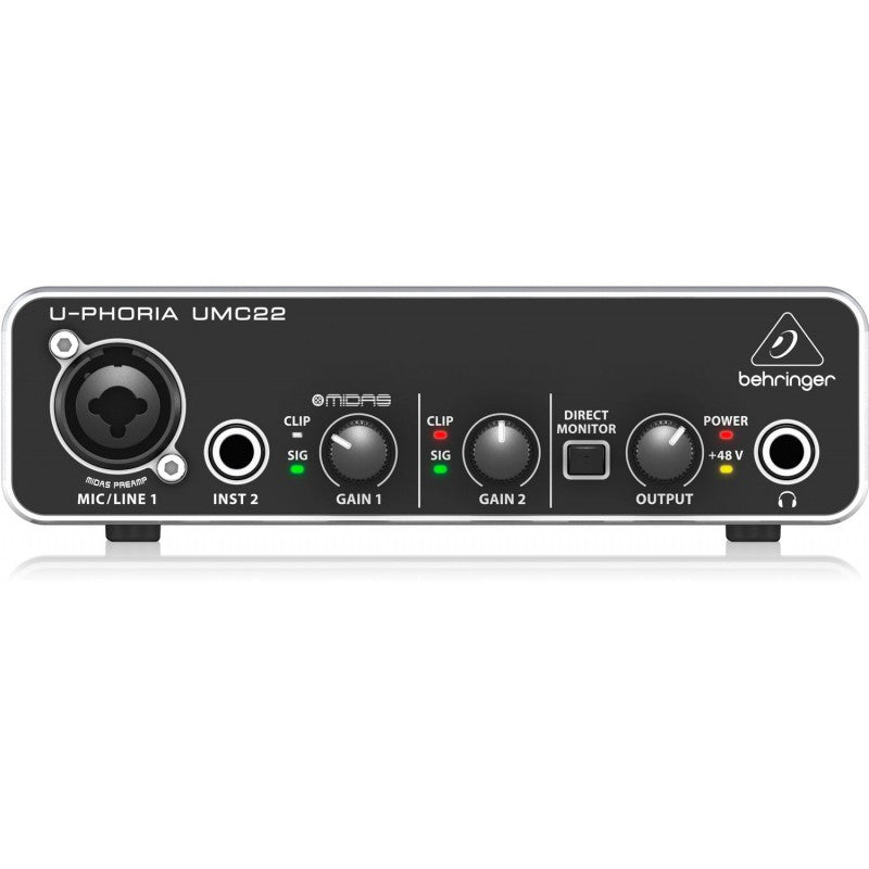 Behringer UMC22 U-PHORIA - Interfaz de Audio USB 2x2