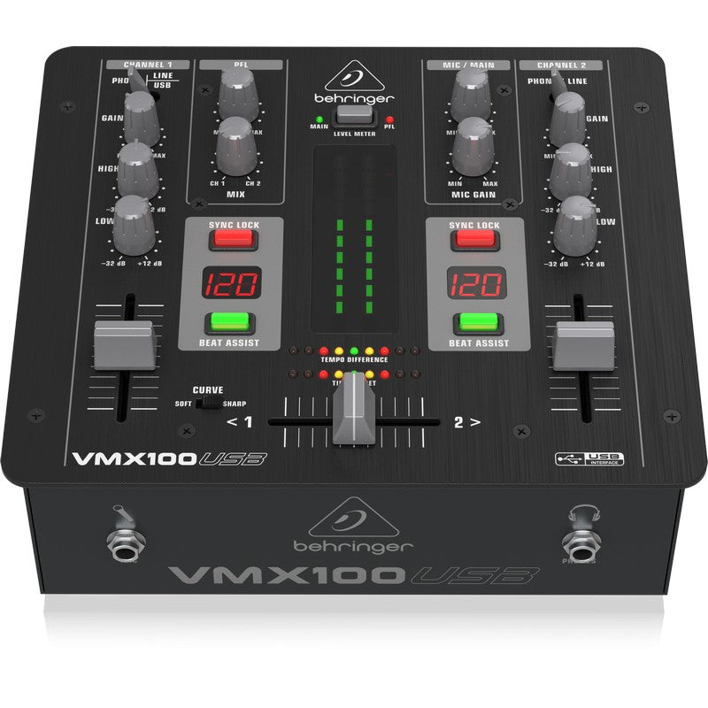 Behringer VMX100 USB - Mezclador para DJ de 2 canales
