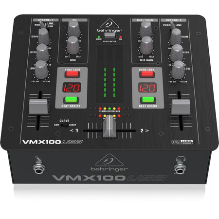 Behringer VMX100 USB - Mezclador para DJ de 2 canales