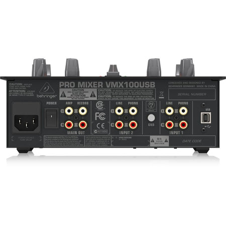 Behringer VMX100 USB - Mezclador para DJ de 2 canales