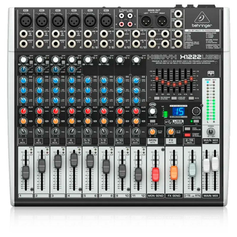 Behringer X1222 USB - Mezclador Analógico 12 Canales