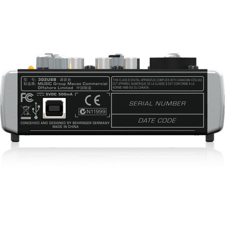 Behringer XENYX 302-USB - Mezclador Analógico de 5 Canales